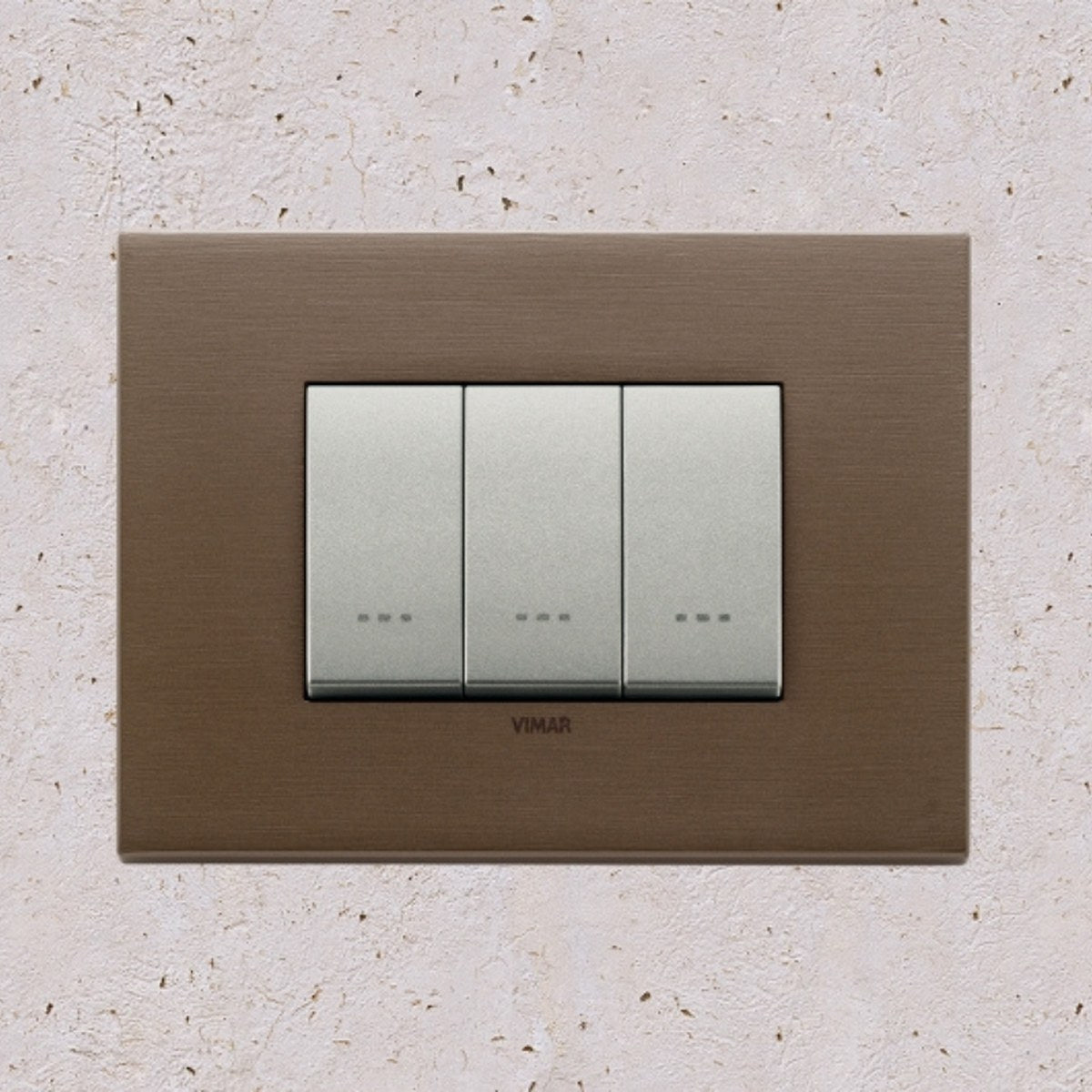 Vimar Eikon Metal 3 Gang Switch - Dark Bronze - 16A - PHOTO 6