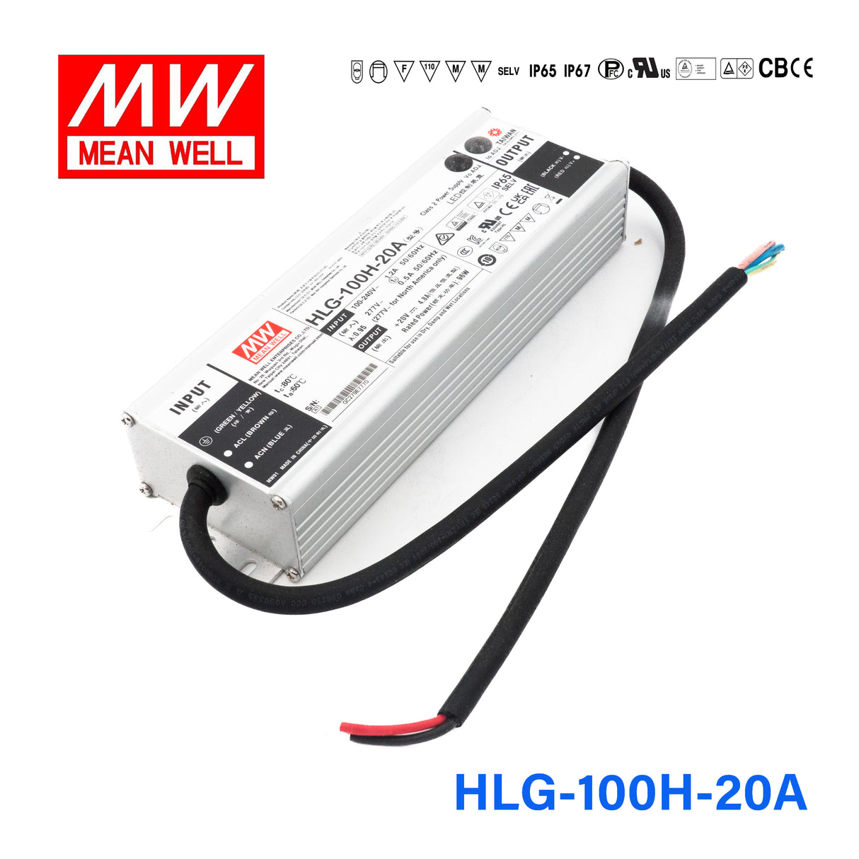 Mean Well HLG-100H-20A Power Supply 100W 20V - Adjustable 4.8A