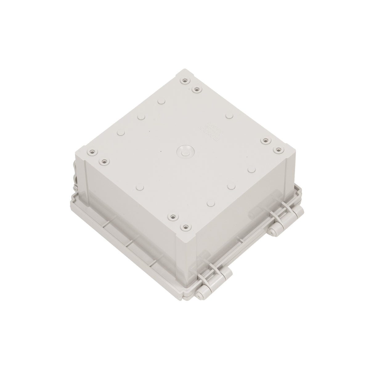 Boxco Q-series 150*150*90mm Plastic Enclosure, IP67, IK08, ABS, Grey Cover, Hinge Type with Plate - PHOTO 2