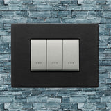 Vimar Eikon Leather 3 Gang Switch - Black Forest - 16A - PHOTO 1