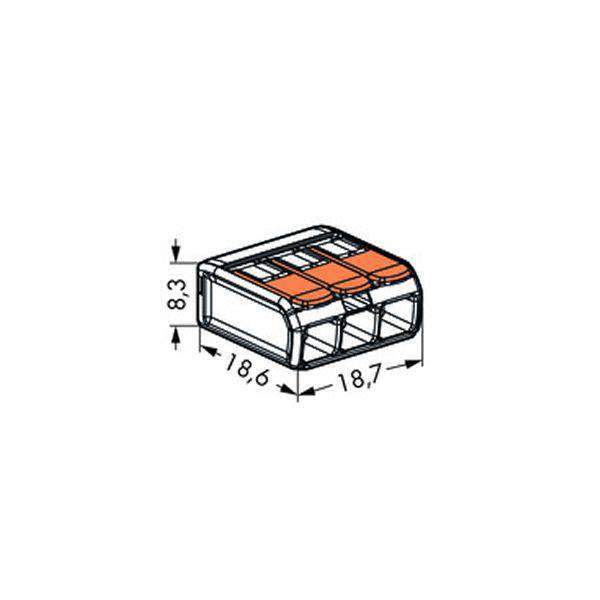 Wago 221-413 Compact Connector 3 Way - Low Profile with Lever - PHOTO 3