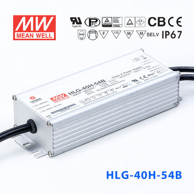 Mean Well HLG-40H-54AB Power Supply 40W 54V - Adjustable and Dimmable 750mA