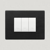 Vimar Eikon Leather 3 Gang Switch - Black Forest - 16A - PHOTO 3