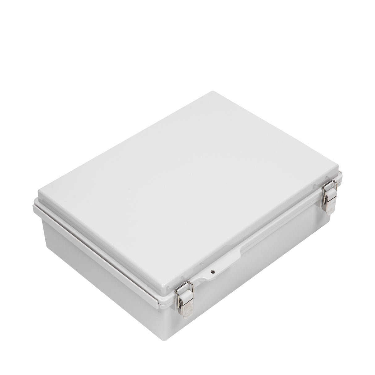 Boxco P-Series 300x400x120mm Plastic Enclosure, IP67, IK08, ABS, Grey Cover, Molded Hinge and Latch Type - PHOTO 1