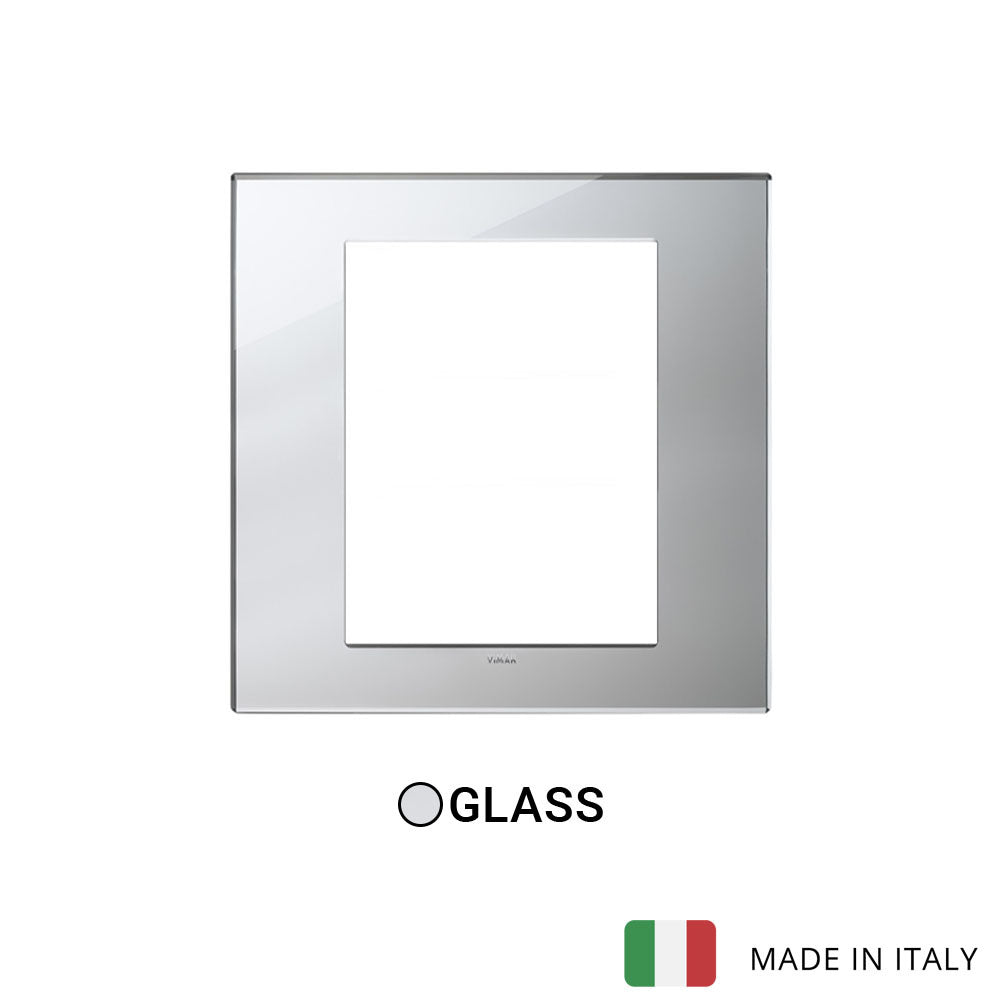 Vimar Eikon Exe Plate 8M Mirror Glass Ice Silver