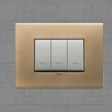 Vimar Eikon Metal 3 Gang Switch - Antique Gold - 16A - PHOTO 10
