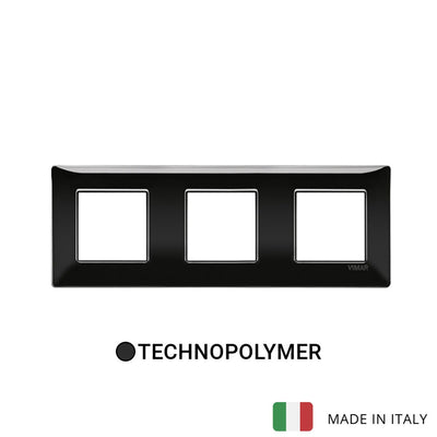 Vimar Plana Plate 6M(2+2+2) 71mm Technopolymer Black