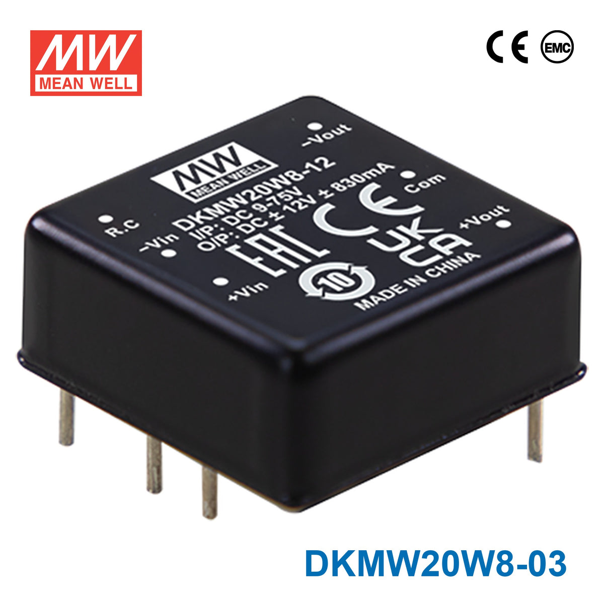 Mean Well DKMW20W8-03 20W DC-DC Converter ±3.3VDC 3.03A