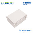Boxco P-Series 250x350x180mm Plastic Enclosure, IP67, IK08, PC, Grey Cover, Molded Hinge and Latch Type