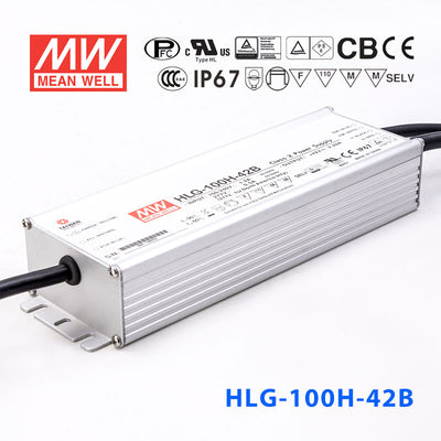 Mean Well HLG-100H-42AB Power Supply 100W 42V - Adjustable and Dimmable 2.28A