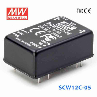Mean Well SCW12C-05 DC-DC Converter - 12W 36~72V DC in 5V out 2.4A