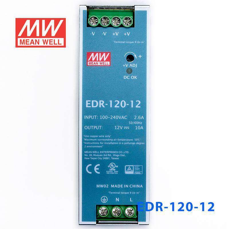 Mean Well EDR-120-12 Single Output Industrial Power Supply 120W 12V 10A - DIN Rail - PHOTO 2