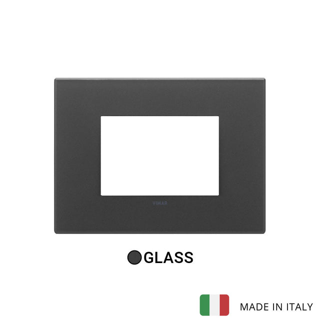 Vimar Eikon Plate 3M Glass Satin Black