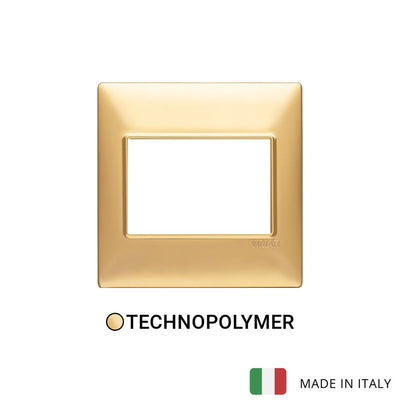 Vimar Plana Plate 3M BS Technopolymer Matt Gold