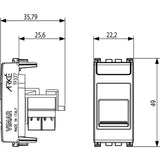 Arke RJ45 Cat 6 UTP Outlet Cover Grey - PHOTO 3