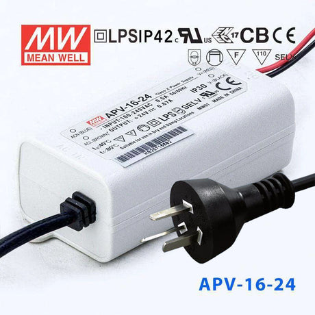 Mean Well S-APV-16-24 Power Supply 16W 24V with AU/NZ plug