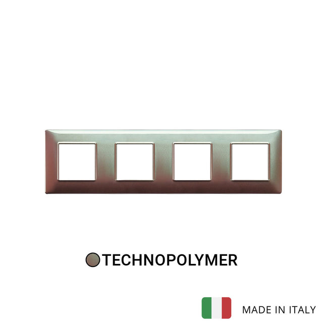 Vimar Plana Plate 8M(2+2+2+2) 71mm Technopolymer Iridescent Brown