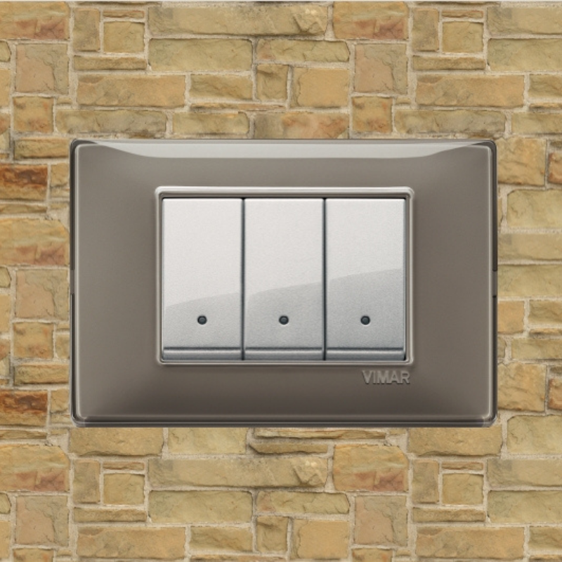 Vimar Plana Plastic 3 Gang Switch - Reflex Ash - 16A - PHOTO 13