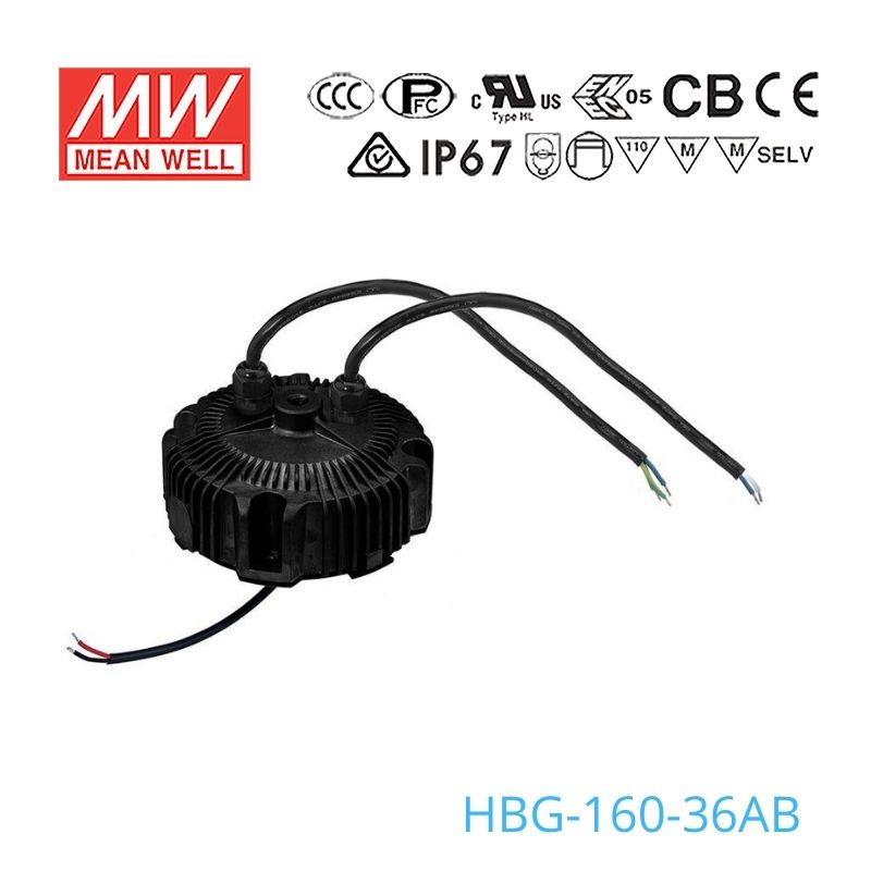 Mean Well HBG-160-36AB Power Supply 160W 36V - Adjustable and Dimmable