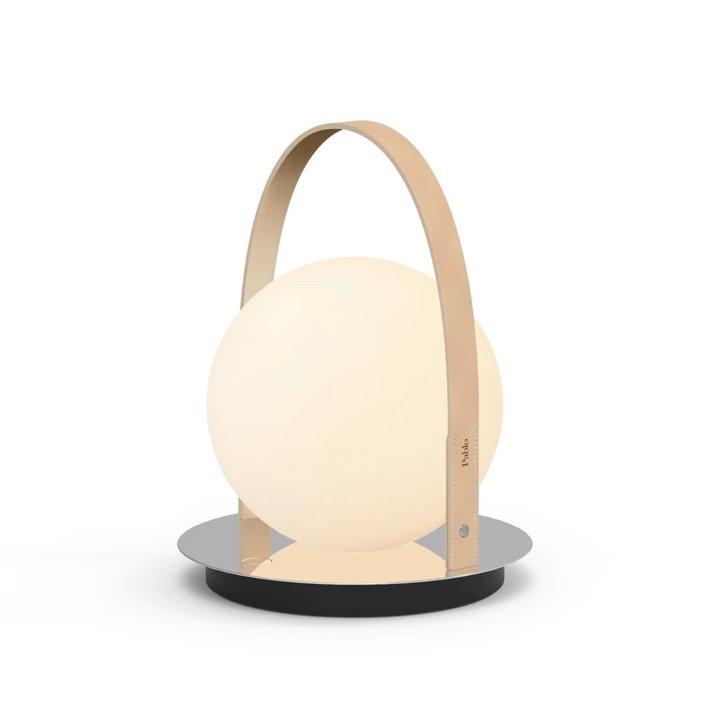 Pablo Table Bola Lantern Chrome / Tan