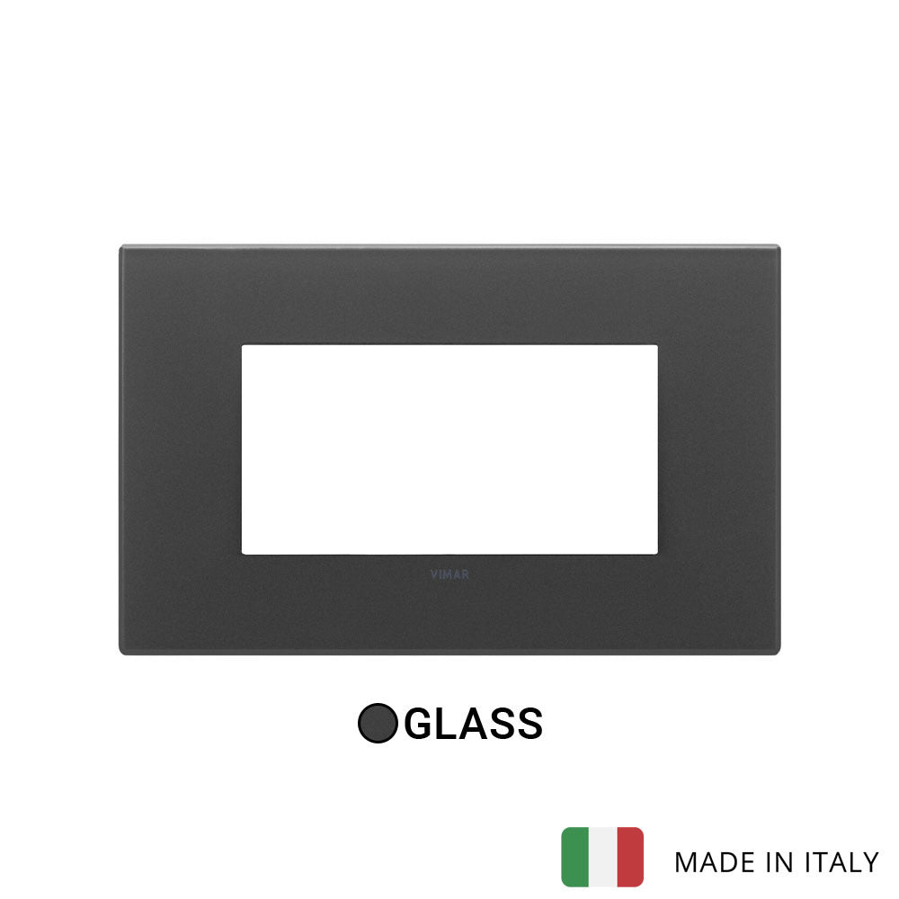 Vimar Eikon Plate 4M Glass Satin Black