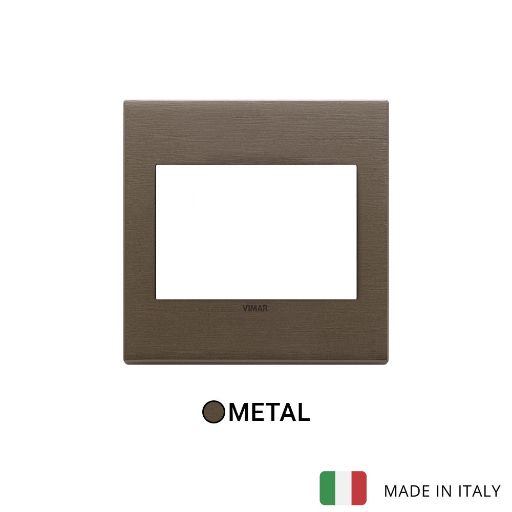 Vimar Eikon Exe Plate 3M Metal Brushed Dark Bronze