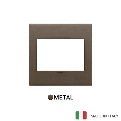 Vimar Eikon Exe Plate 3M Metal Brushed Dark Bronze