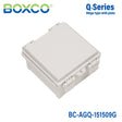 Boxco Q-series 150*150*90mm Plastic Enclosure, IP67, IK08, ABS, Grey Cover, Hinge Type with Plate