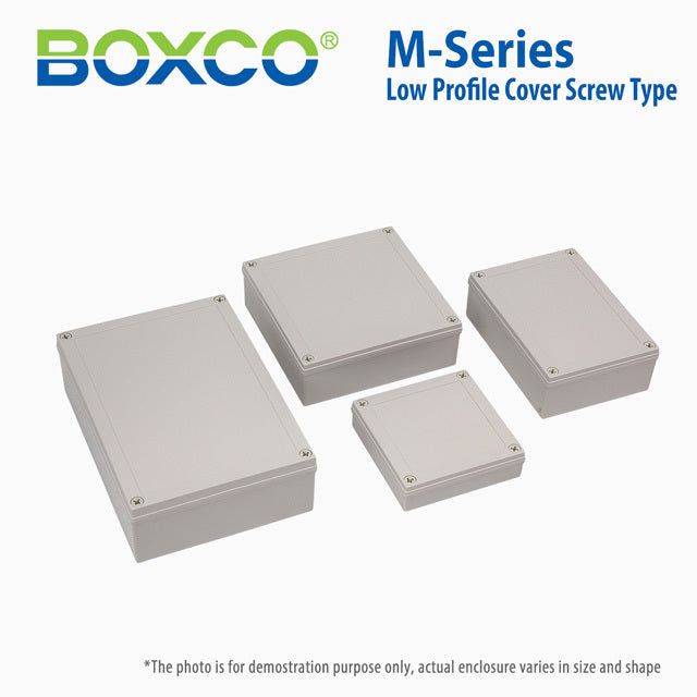 Boxco M-Series 180x180x100mm Plastic Enclosure, IP67, IK08, PC, Transparent Cover, Screw Type - PHOTO 1