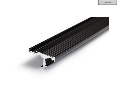Archilight ORA LED Extrusion Profile Step - 2 Metre - No Diffuser - Black