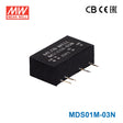 Mean Well MDS01M-03N SIP Package DC-DC Converter- 1W - 3.3V out 303mA