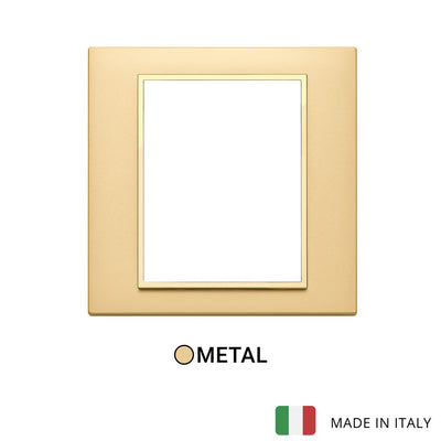Vimar Eikon Evo Plate 8(4+4)M Aluminium Satin Gold w Gold Frame