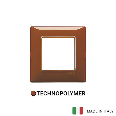 Vimar Plana Plate 2M Technopolymer Brown - Square