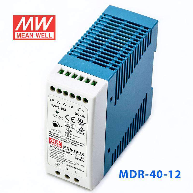 Mean Well MDR-40-12 Single Output Industrial Power Supply 40W 12V 3.33A - DIN Rail - PHOTO 1