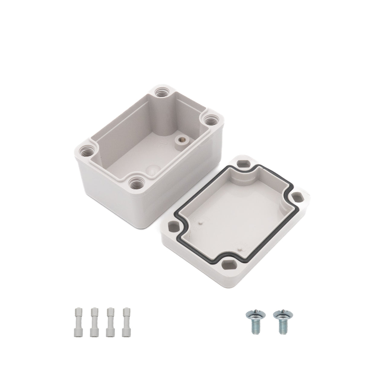 Boxco S-Series 65x95x55mm Plastic Enclosure, IP67, IK08, ABS, Grey Cover, Screw Type - PHOTO 1