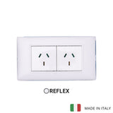 Vimar Plana Plastic 2 Socket - Reflex Snow - 10A