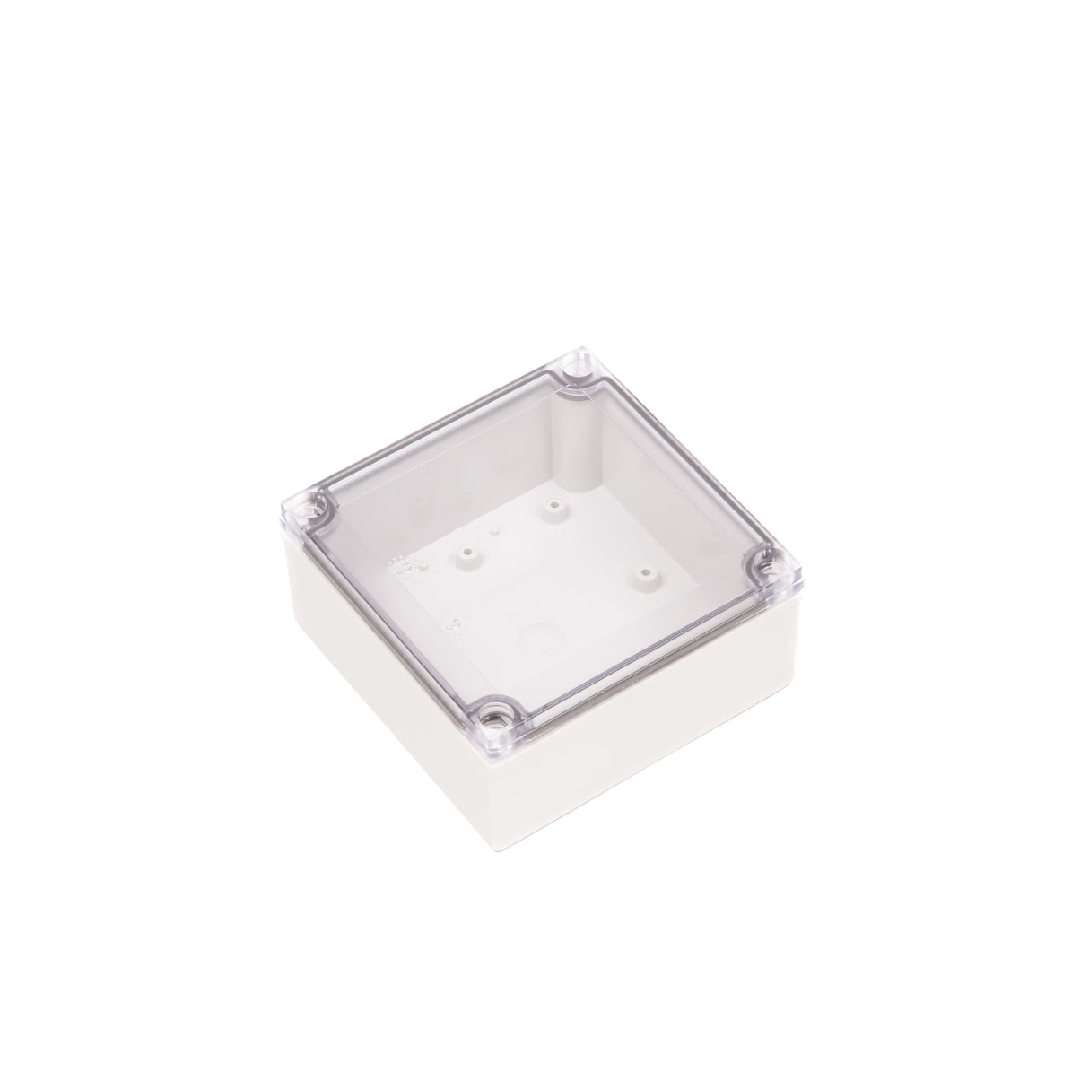 Boxco M-Series 130x130x60mm Plastic Enclosure, IP67, IK08, ABS, Transparent Cover, Screw Type - PHOTO 1