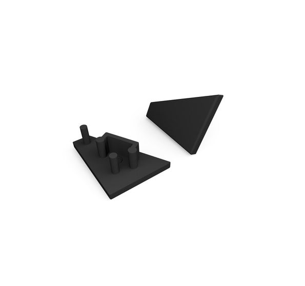 Archilight End Cap for ANGULA Corner Profile - Without Wiring Holes - Black