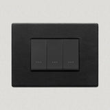 Vimar Eikon Leather 3 Gang Switch - Black Forest - 16A - PHOTO 4