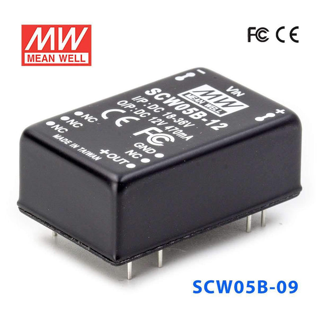 Mean Well SCW05B-09 DC-DC Converter - 5W 18~36V DC in 9V out