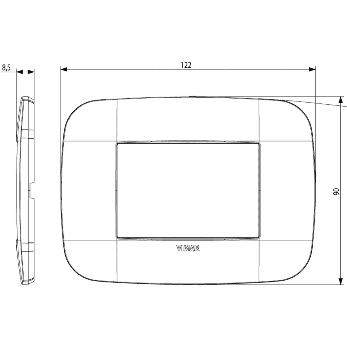 Vimar Arke Round Plate 3M Technopolymer Black - PHOTO 3