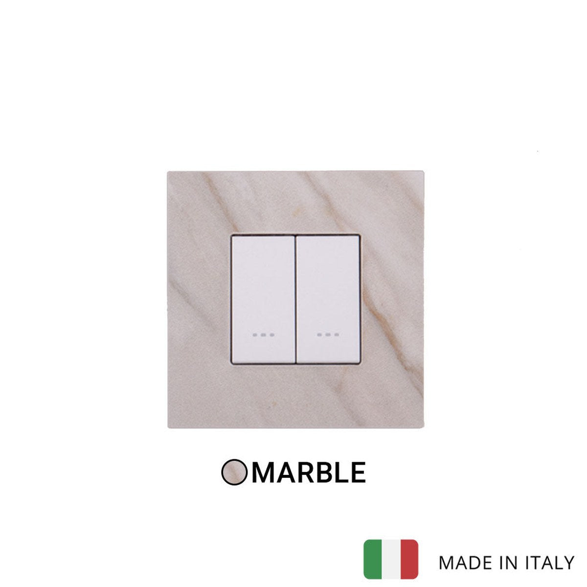 Vimar Eikon Marble 2 Gang Switch - White Calacatta - 16A