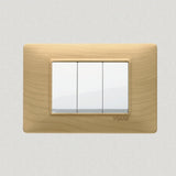 Vimar Plana Wood 3 Gang Switch - Wood Maple - 16A - PHOTO 2