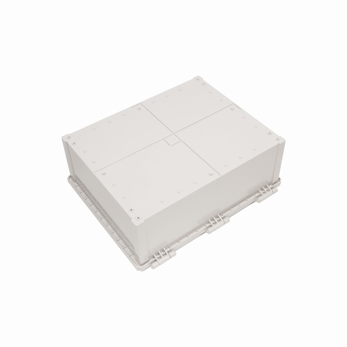 Boxco Q-Series 400x500x200mm Plastic Enclosure, IP67, IK08, ABS, Grey Cover, Hinge Type with Plate - PHOTO 2