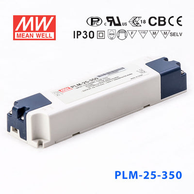 Mean Well PLM-25E-350, 350mA Constant Current with PFC - Terminal Block
