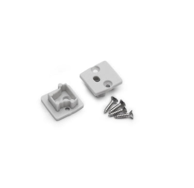 Archilight End Cap for TERRAM Extrusion - With Wiring Holes - Grey