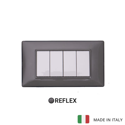Vimar Plana Reflex Ash 4 Gang Switch - Grey - 16A
