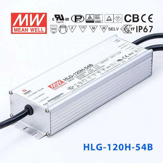 Mean Well HLG-120H-54B Power Supply 120W 54V- Dimmable 2.3A