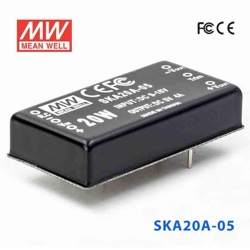 Mean Well SKA20A-05 DC-DC Converter - 20W - 9~18V in 5V out 4A