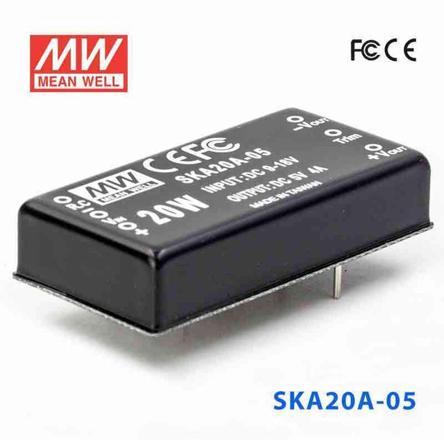 Mean Well SKA20A-05 DC-DC Converter - 20W - 9~18V in 5V out 4A